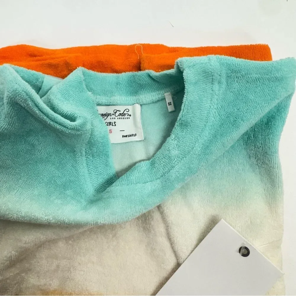 Sovereign Code Girls Short Sleeve Monroe Ombre Dress Seafoam/Orange